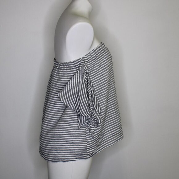 Ash & Ember Blue and White Stripe Off Shoulder Top - Picture 3 of 7